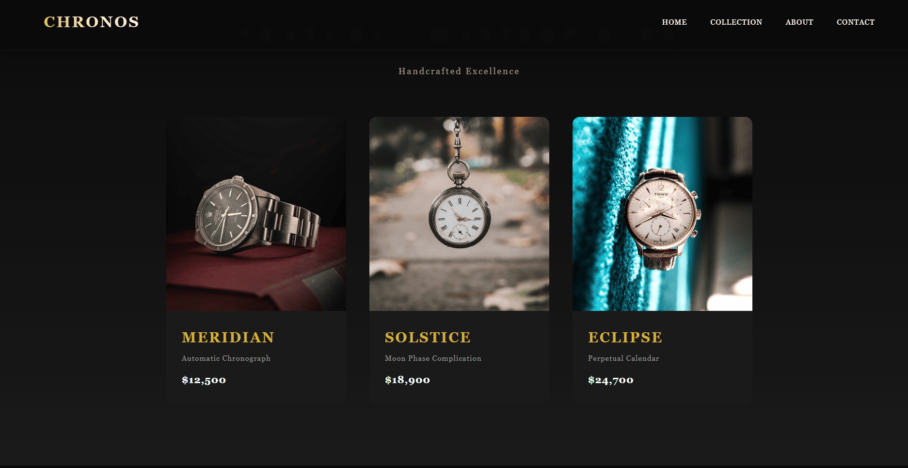 Chronos Luxury Watch Retailer Website