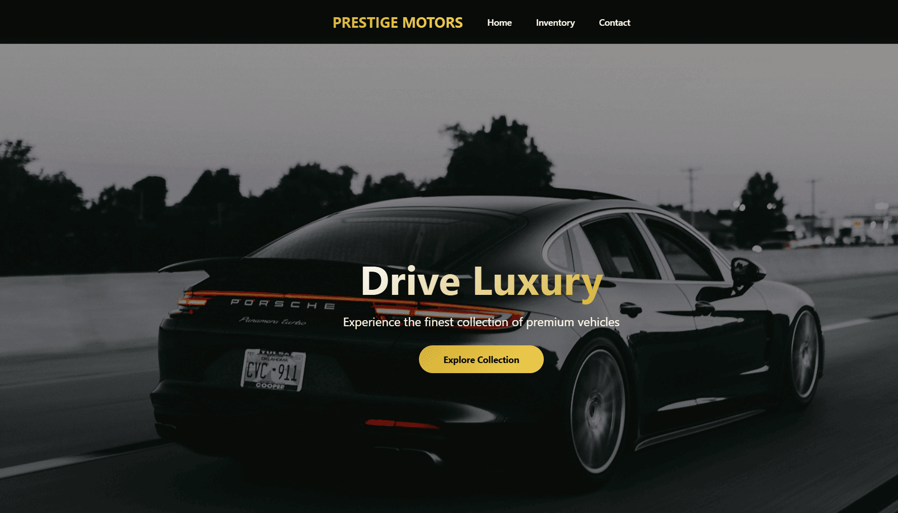 Prestige Motors Luxury Car Dealership Website